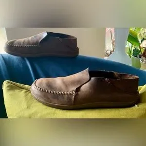 NWOT Men’s OluKai Akahai Hawaiian Leather Shoes- Size 8.5- Rubber Sole-Brown olukai-mens-lae-ahi-li-ili-  main image 3